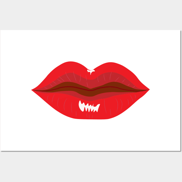 Red glossy closed lips Wall Art by LizzyizzyDesign